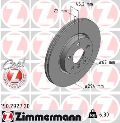 Brake Disc COAT Z 150.2927.20