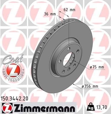 Brake Disc COAT Z 150.3442.20