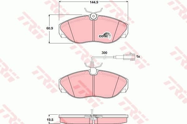 Brake Pad Set, disc brake COTEC GDB1425