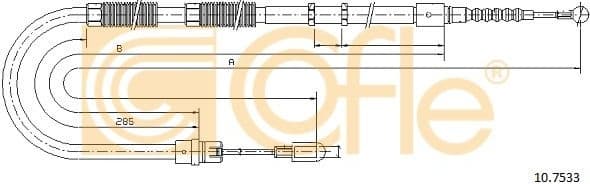 Cable Pull, parking brake 10.7533