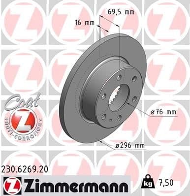 Brake Disc COAT Z 230.6269.20