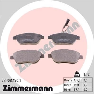 Brake Pad Set, disc brake 23708.190.1