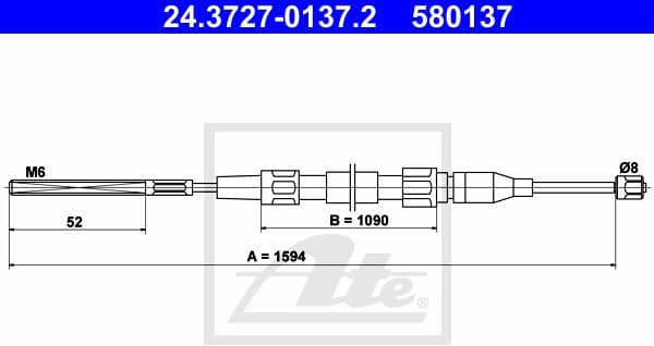 Cable Pull, parking brake 24.3727-0137.2
