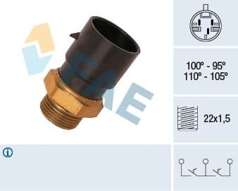 Temperature Switch, radiator fan 38030