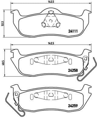 Brake pads rear, Top Quality P37011