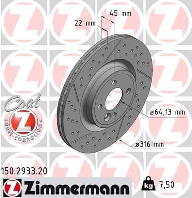 Brake Disc COAT Z 150.2933.20