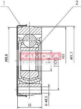 Joint Kit, drive shaft 8010
