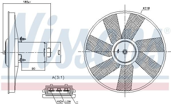 Fan, engine cooling 85838