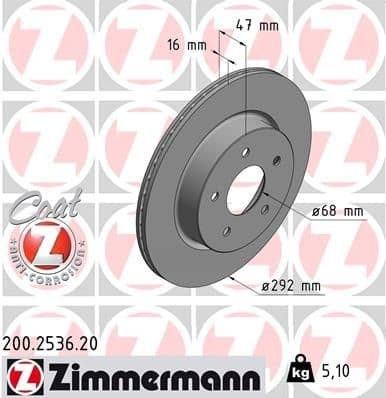 Brake Disc COAT Z 200.2536.20
