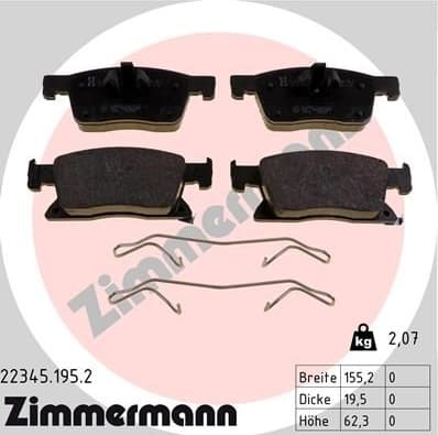 Brake Pad Set, disc brake 22345.195.2