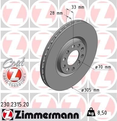 Brake Disc COAT Z 230.2315.20