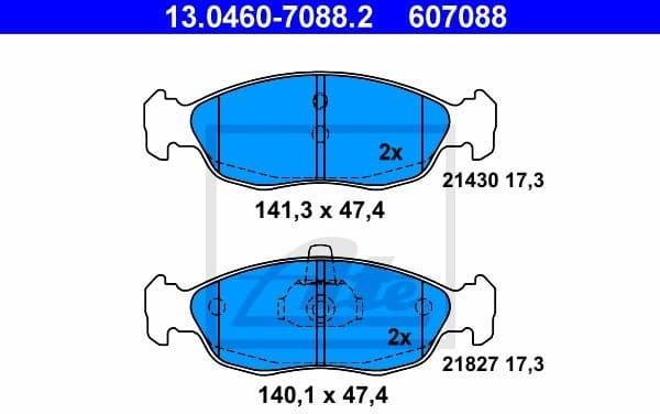 Brake Pad Set, disc brake 13.0460-7088.2 - image 2