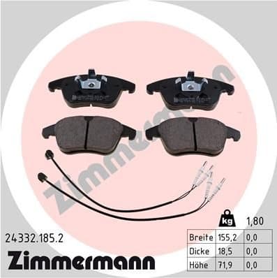 Brake Pad Set, disc brake 24332.185.2