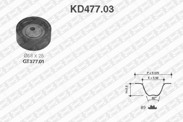 Timing Belt Kit KD477.03