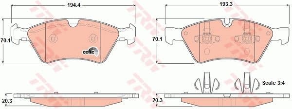 Brake pads front, Top Quality GDB1642