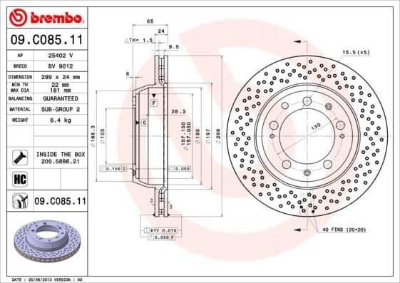Brake Disc PRIME LINE - UV Coated 09.C085.11