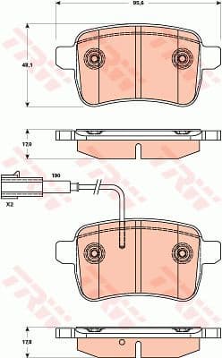 Brake Pad Set, disc brake COTEC GDB1905