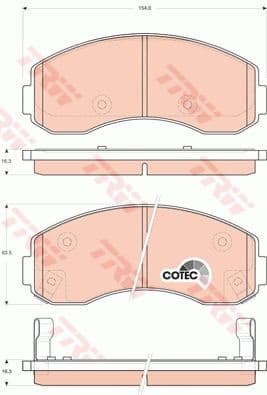 Brake Pad Set, disc brake COTEC GDB3434