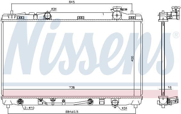 Radiator, engine cooling 646844
