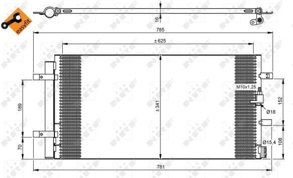 Condenser, air conditioning EASY FIT 350046