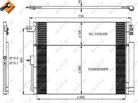 Condenser, air conditioning EASY FIT 350038