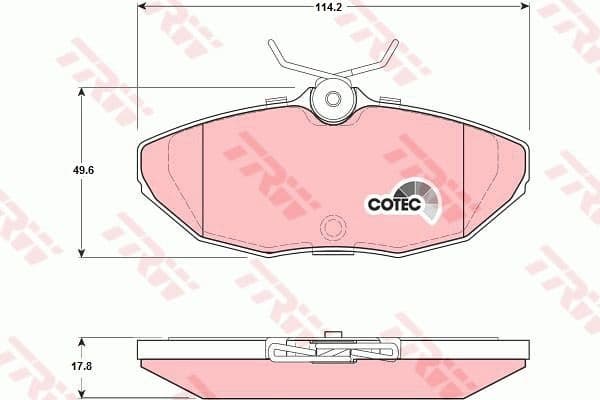 Brake Pad Set, disc brake COTEC GDB1398