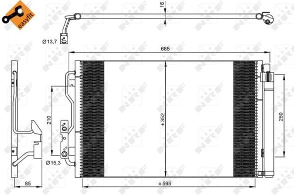 Condenser, air conditioning EASY FIT 35970