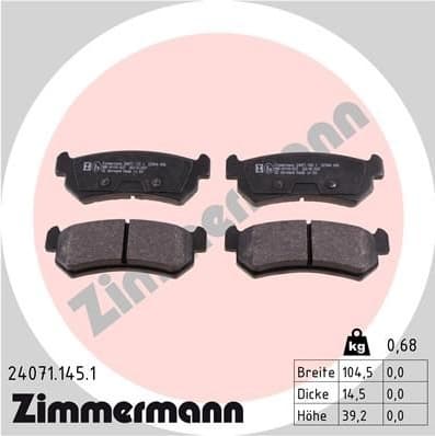 Brake Pad Set, disc brake 24071.145.1