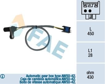 RPM Sensor, automatic transmission 79126