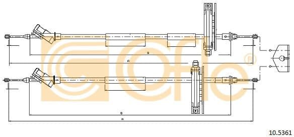 Cable Pull, parking brake 10.5361