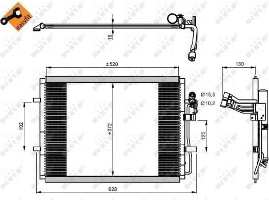 Condenser, air conditioning EASY FIT 350207