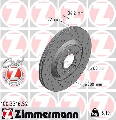 Brake Disc SPORT BRAKE DISC Z 100.3316.52
