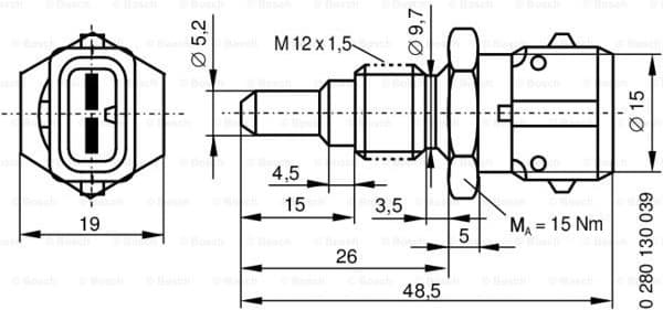 Sensor, coolant temperature 0280130039 - image 6