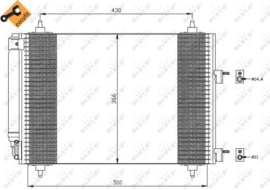 Condenser, air conditioning EASY FIT 35445