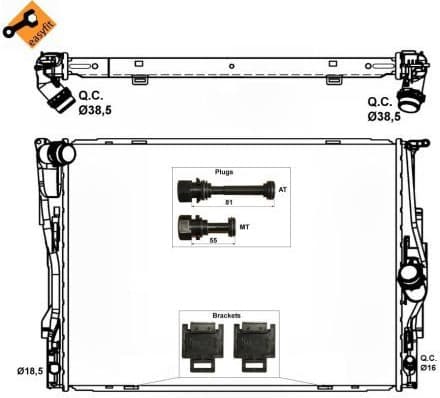 Radiator, engine cooling EASY FIT 53474