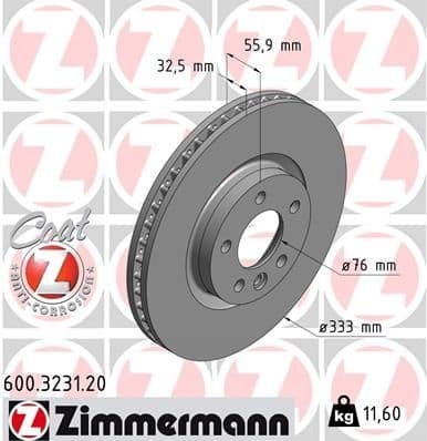 Brake Disc COAT Z 600.3231.20