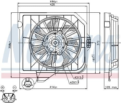 Fan, engine cooling 85090