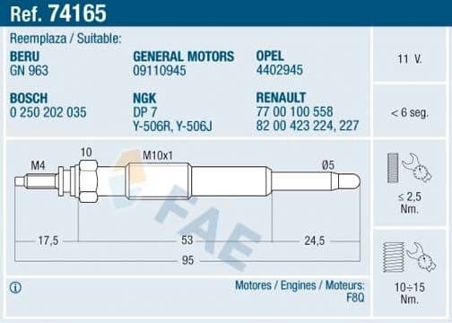 Glow Plug 74165