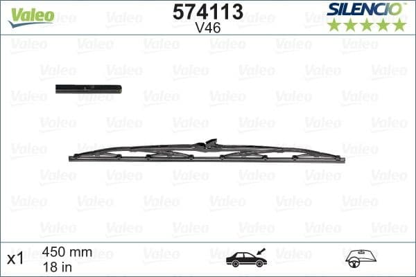 Wiper Blade SILENCIO CONVENTIONAL SINGLE 574113