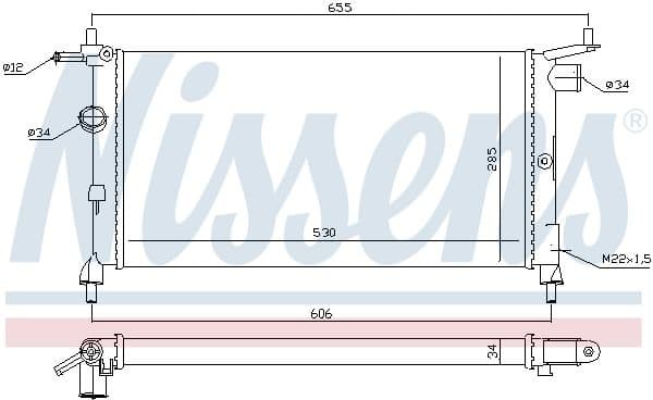 Radiator, engine cooling 632851