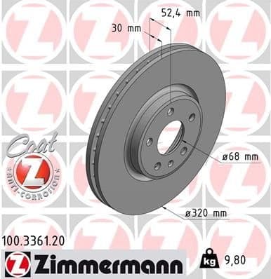 Brake Disc COAT Z 100.3361.20
