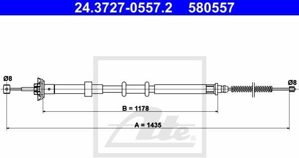 Cable Pull, parking brake 24.3727-0557.2