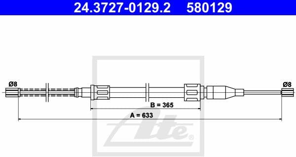 Cable Pull, parking brake 24.3727-0129.2