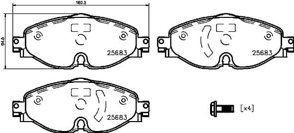 Brake pads front, Top Quality P85147