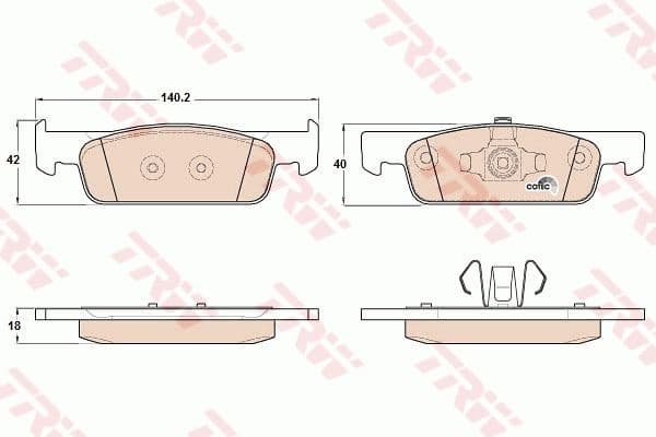 Brake Pad Set, disc brake COTEC GDB2016