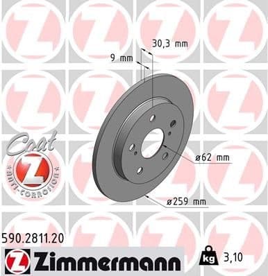 Brake Disc COAT Z 590.2811.20