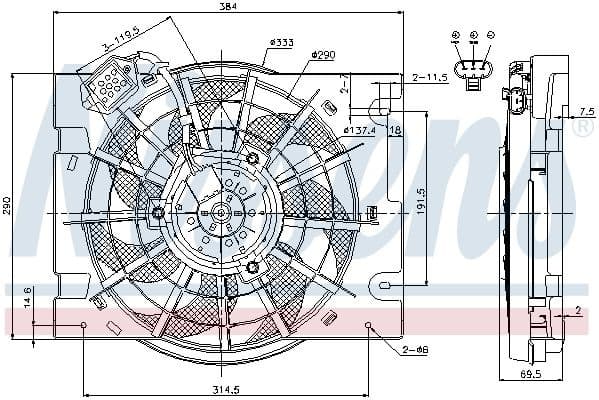Fan, engine cooling 85186