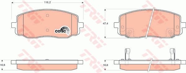 Brake Pad Set, disc brake COTEC GDB3369