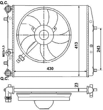 Radiator, engine cooling 53021