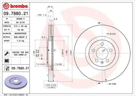 Brake Disc PRIME LINE - UV Coated 09.7880.21